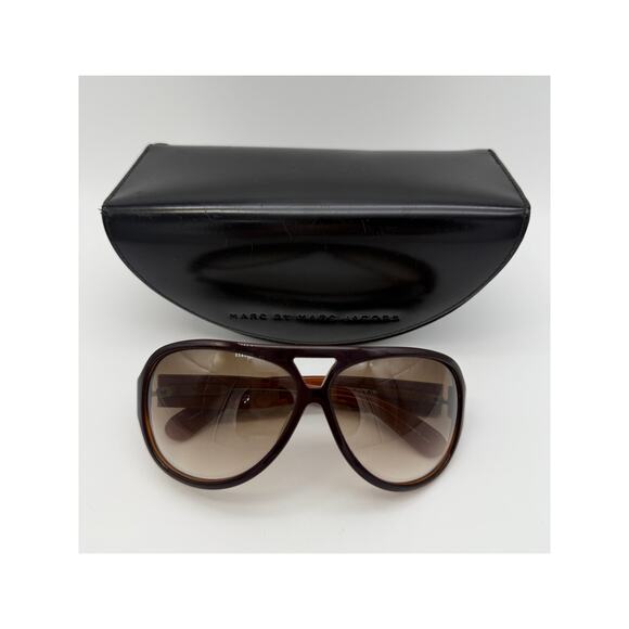 Marc by Marc Jacobs Dark Brown Navigator Goggle Chic Sunglasses w/ Case OUY902 - Picture 1 of 11